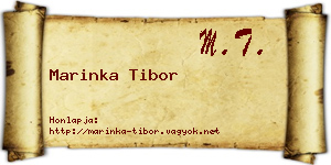 Marinka Tibor névjegykártya